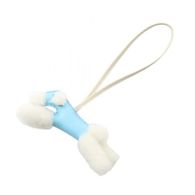 Hermes Hermès Anjo Milo Buddy Charm, Mouton Leather, Women's, Blue and White