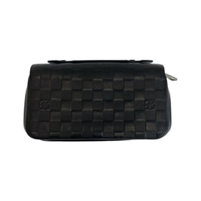 LOUIS VUITTON Damier Infini Zippy XL Onyx Black Leather with Silver Hardware, N61254, Men's Long