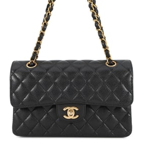 Chanel Chain Shoulder Bag Matelasse 23 Coco Mark Double Caviar Skin A01113 CHANEL Black