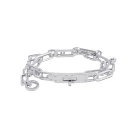 Hermes Hermès Kelly Chaine Double Tour Bracelet in 925 Sterling Silver, Size 16