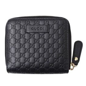 Gucci Micro GG Shimmer Leather Bifold Wallet for Men and Women, Black, 449395, Compact Mini
