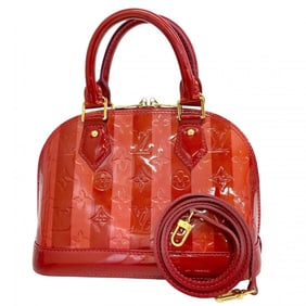 Louis Vuitton Vernis Rayeur Alma BB Handbag M91593 Pomme d'Amour 2-Way Bag for Women P1942363