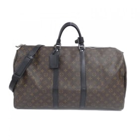 Louis Vuitton Monogram Macassar Keepall Bandouliere 55cm Boston Bag M56714
