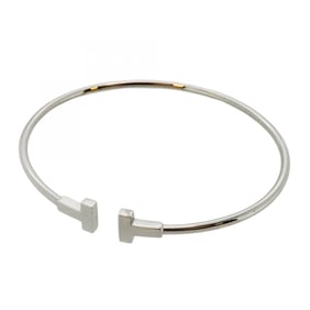Tiffany Bangle T Wire 18K White Gold Women's
