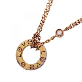 Cartier Love Circle 2PD Necklace in 18KYG Yellow Gold with Diamonds for Women