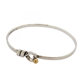 Tiffany Bangle Hook & Eye 18KYG Yellow Gold and Silver 925 for Women