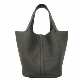 Hermes Hermès Picotin Lock MM Handbag in Taurillon Clemence Leather, Black, K Stamp, Women's,