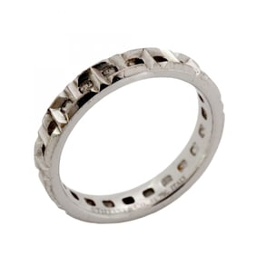Tiffany T True Ring, 18K White Gold, Size 7.5, Women's, P1903561