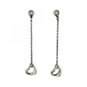 Tiffany Heart by the Yard Earrings, 1PD, Silver 925 with Diamonds, Women's, P1885910