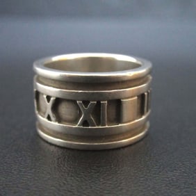 Tiffany & Co. Atlas Wide Ring, 925SV Silver, Women's