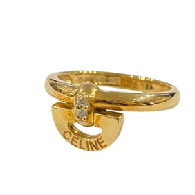 CELINE 750 K18YG Yellow Gold Ring with 0.03ct Diamonds for Women