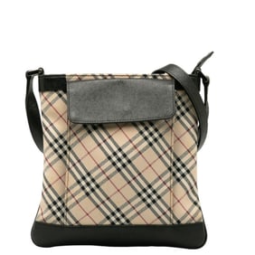Burberry Nova Check Crossbody Shoulder Bag in Beige Multicolor Canvas and Leather for Women