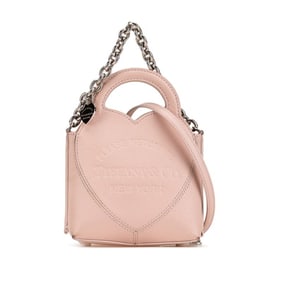 Tiffany & Co. Return to Micro Tote, a 2-way handbag/shoulder bag in pink leather for women. TIFFANY