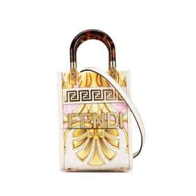 FENDI x VARSACE Versace Fendace Sunshine Shopper Small Handbag/Shoulder Bag 2WAY 8BS051 Beige