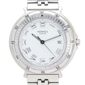 Hermès Captain Nemo Quartz Watch with White Dial and Stainless Steel, Women's