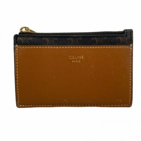 Celine Triomphe Card Case in Brown and Black for Women