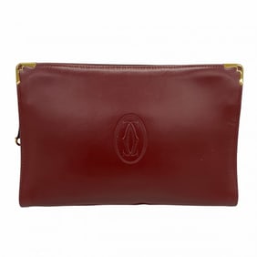 Cartier Must Clutch Bag, Bordeaux Leather, Men's