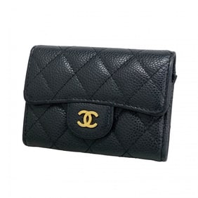 Chanel Matelasse Business Card Case in Caviar Leather, Black, for Men and Women