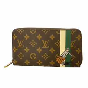 Louis Vuitton Monogram Gloom Zippy Organizer Long Wallet M60035 Brown Vert Men's Women's