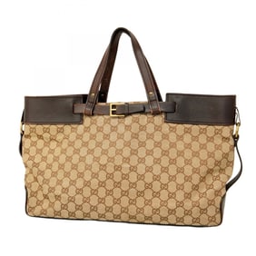 Gucci GG Canvas Tote Bag 106251 Brown Women's