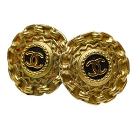 Vintage Chanel Coco Mark Earrings, Gold Plated, Women's, CHANEL