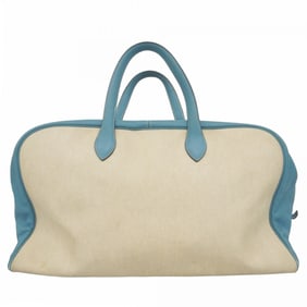 Hermes Hermès Victoria 50 Boston Bag in Toile H Blue Jean with C Stamp for Men and Women, P1942230