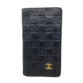 Chanel Icon Long Wallet, Lambskin, Black, Women's, P1819438