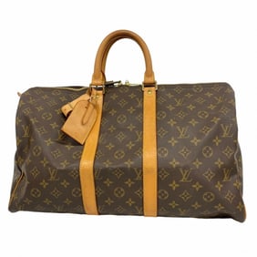 Louis Vuitton Monogram Keepall 45 Boston Bag M41428 Brown Men's and Women's