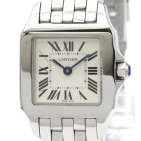 CARTIER Santos Demoiselle Steel Quartz Ladies Watch W25064Z5 Polished