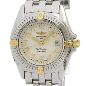 BREITLING Callistino 18K Gold Steel Ladies Watch B52045.1 Polished