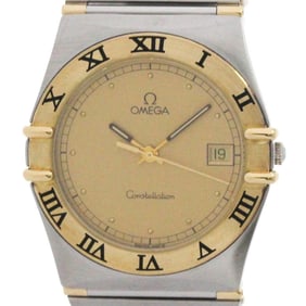 OMEGA Constellation 18K Gold Steel Quartz Mens Watch 396.1070 Polished