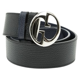 Gucci Belt 85 34 449715 Black Leather Men's GUCCI