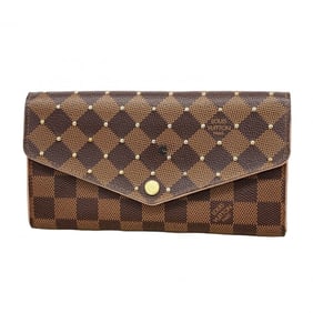 Louis Vuitton Damier Studs Portefeuille Sarah N60249 Ebene Rose Ballerine Long Wallet for Women