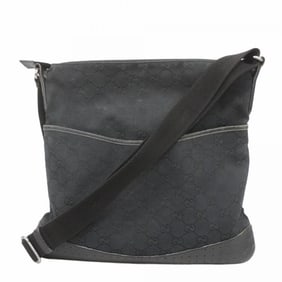 Gucci GG Canvas Shoulder Bag 145857 Black Women's