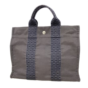 Hermes Hermès Air Line PM Tote Bag, Canvas, Gray, Women's