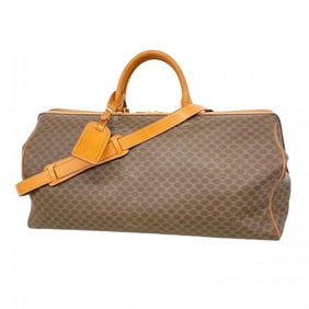 Celine Macadam Brown Boston Bag, 2-Way Bag for Men and Women