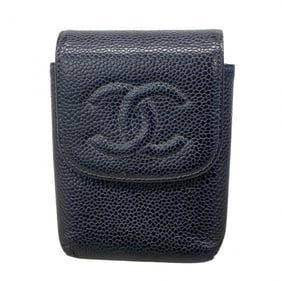 Chanel Cigarette Case, Caviar Skin, Black, Men's and Women's