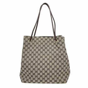 Gucci GG Canvas Shoulder Bag 257275 Gray Black Champagne Women's