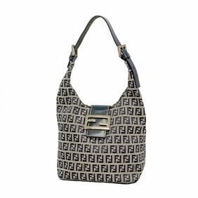 Fendi Zucchino Nylon Canvas Handbag Navy Women's