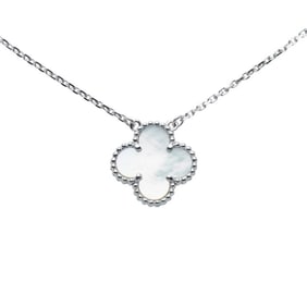 Van Cleef & Arpels Vintage Alhambra Pendant Necklace VCARD34900 18KWG White Gold 750 Women's