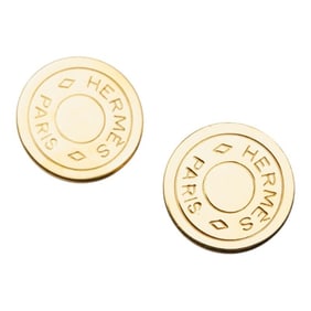 Hermes Serie earrings, gold plated, for women.