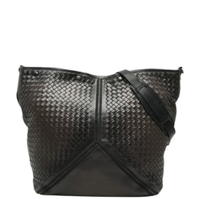 Bottega Veneta Intrecciato Shoulder Bag in Brown and Black Leather for Women