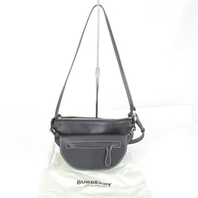 BURBERRY Olympia Card Shoulder Bag Leather Black/Blue Women's