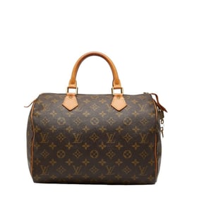 Louis Vuitton Monogram Speedy 30 Handbag M41526 Brown Leather Women's LOUIS VUITTON
