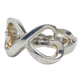 Tiffany & Co. Double Loving Heart Ring, SV925 Silver, Women's