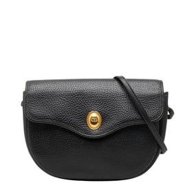 Christian Dior Dior CD logo crossbody shoulder bag in black leather for women.