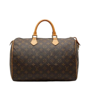 Louis Vuitton Monogram Speedy 35 Handbag/Boston Bag M41107 Brown Leather Women's LOUIS VUITTON