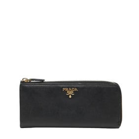 Prada Logo - Black Saffiano Leather Long Wallet for Women PRADA