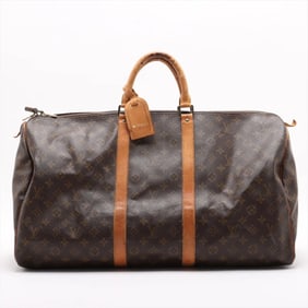 Louis Vuitton Monogram Keepall 55 M41424 Leather Boston Tote Bag for Men