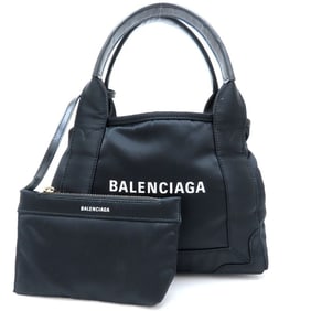 BALENCIAGA Cabas XS 390346 Handbag in Nylon and Leather, Black, Women's, 352964
